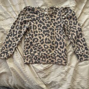 Greyson Leopard Print Kids Sweatshirt - Tan and Black